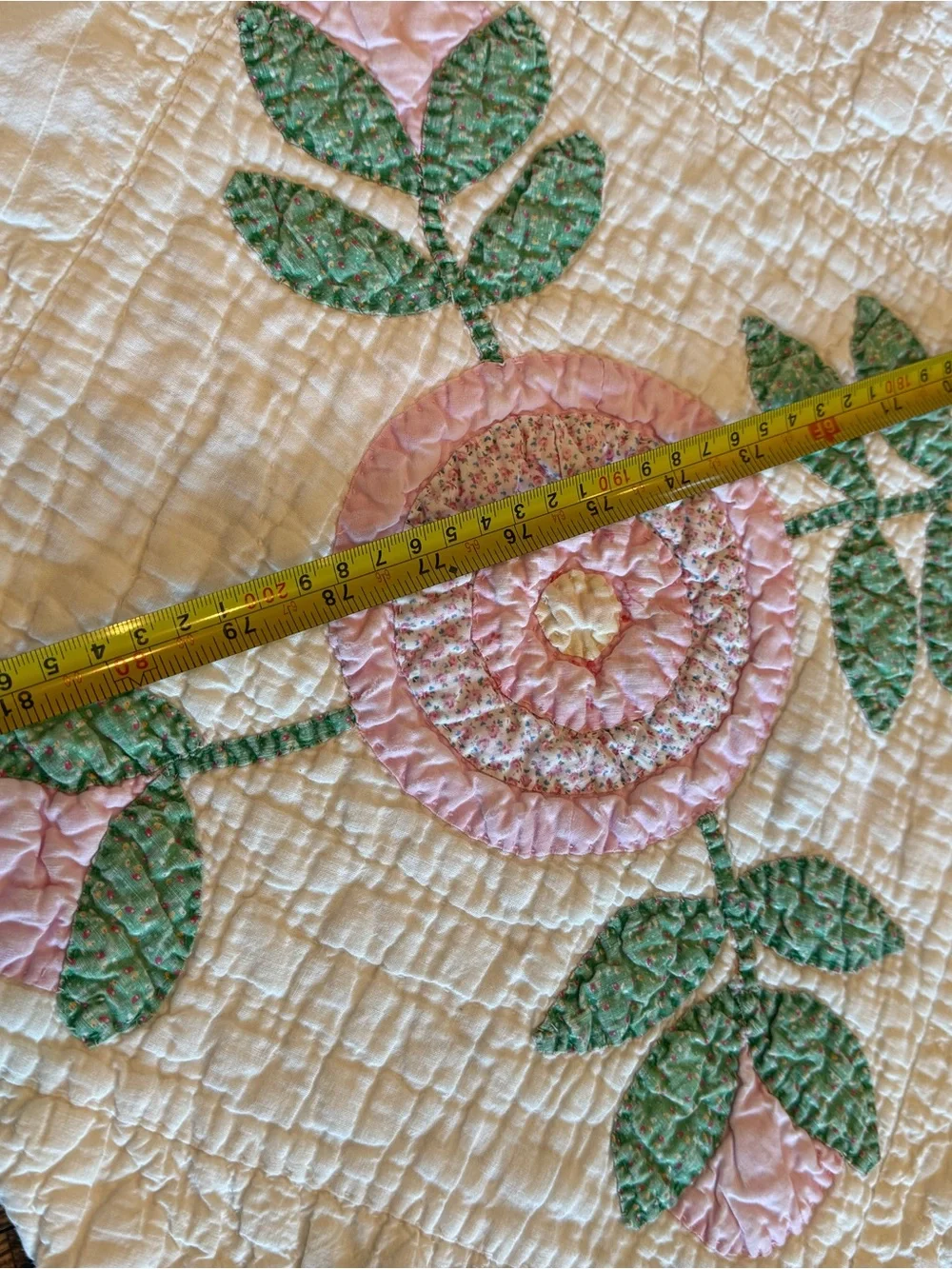 1930’s Rose of Sharon Appliquéd Quilt.